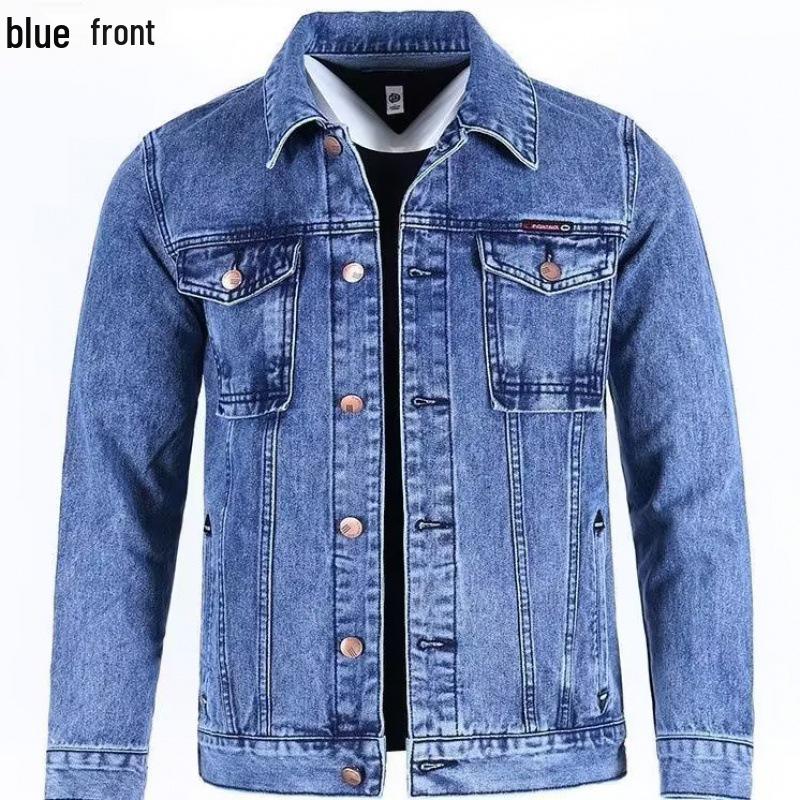 

Men s Retro Denim Jackets: High Street Style for Spring & Autumn 2XL синій