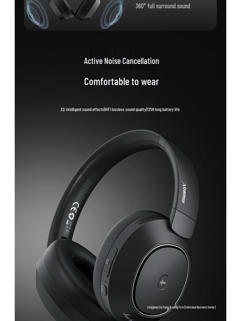 2025 Wireless Bluetooth Over-Ear Gaming Headset with Active Noise Cancelling