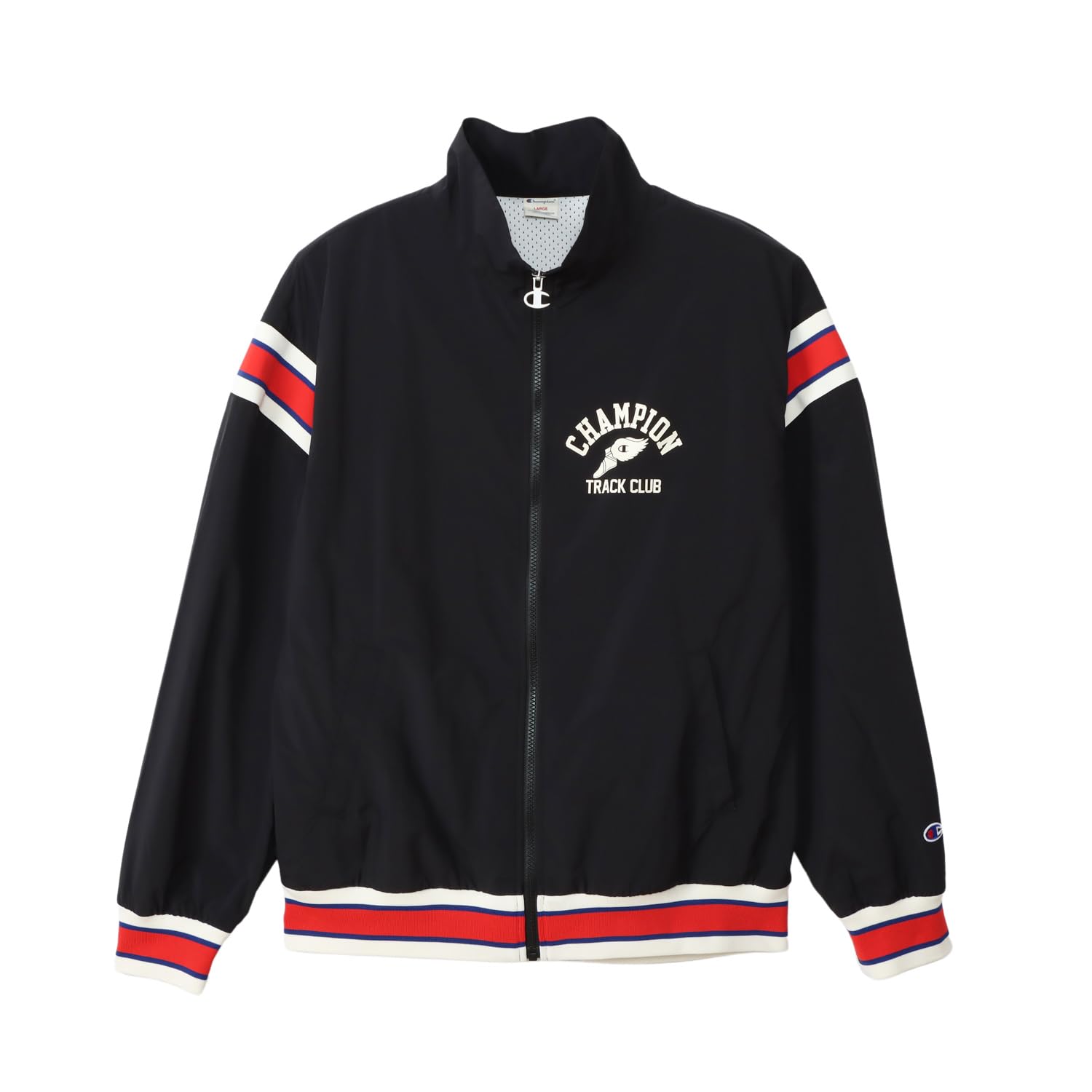 

Champion Casual Long Sleeve Ribbed Jacket with Graphic Logo Men s Warm-Up Print, Black, C3-B607 чёрный