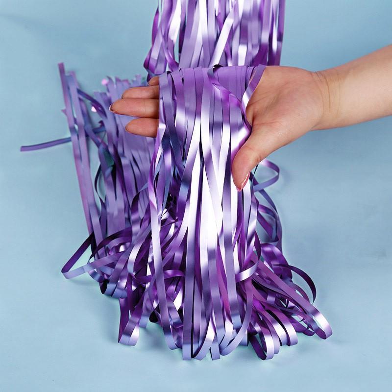

Matt Rain Silk Curtain Tassel Children S Birthday Party Balloon Decoration Scene Arrangement Ribbon Stage Background Wall Matt rain curtain light purple