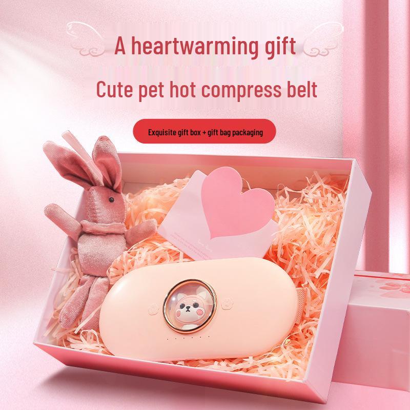 Cozy Uterus Heating Belt & Cartoon Doll: Vibration Massage & Lumbar Support Hot Compress - Perfect Period Comfort Gift.