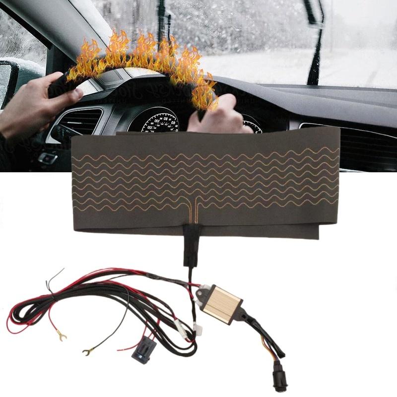 NOUVEAU Kit Chauffant Intégré pour Volant de Voiture 65W Universel 12V Fil Alliage Tapis Chauffant Système de Commande à 3/6 Niveaux Faisceau de Câblage
