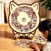 135 Pieces Wooden Cat Puzzle Precise Decor Kit Animal Shape Wood Puzzle For Adults Teens C Lovers Home Decor Ornaments