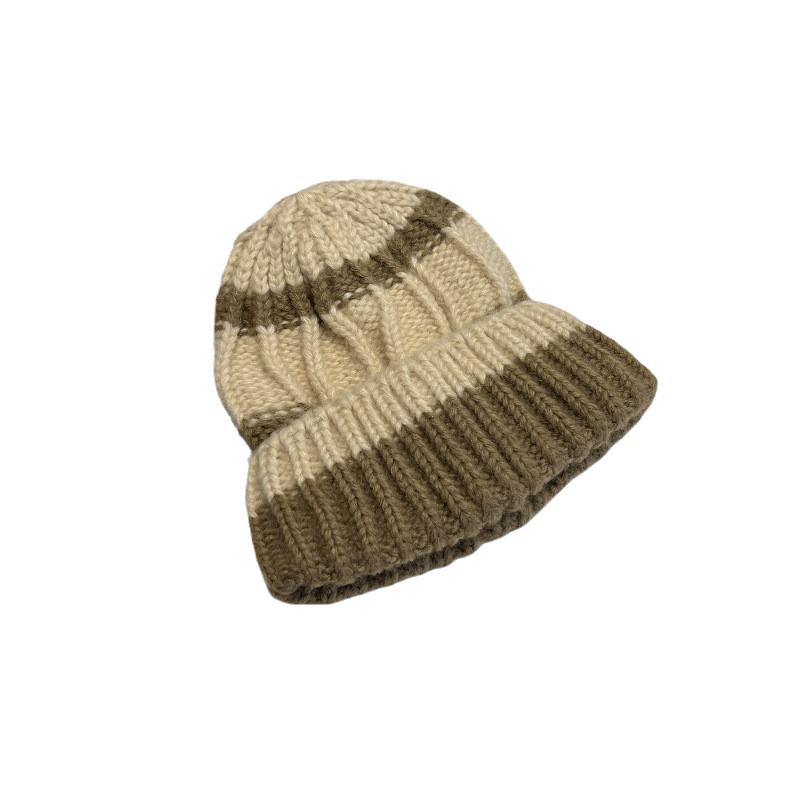Big Head Circumference Japanese Style Woolen Hat Men Winter Warm Ear Protection Knitted Hat Women Face-lifting Pile Cap