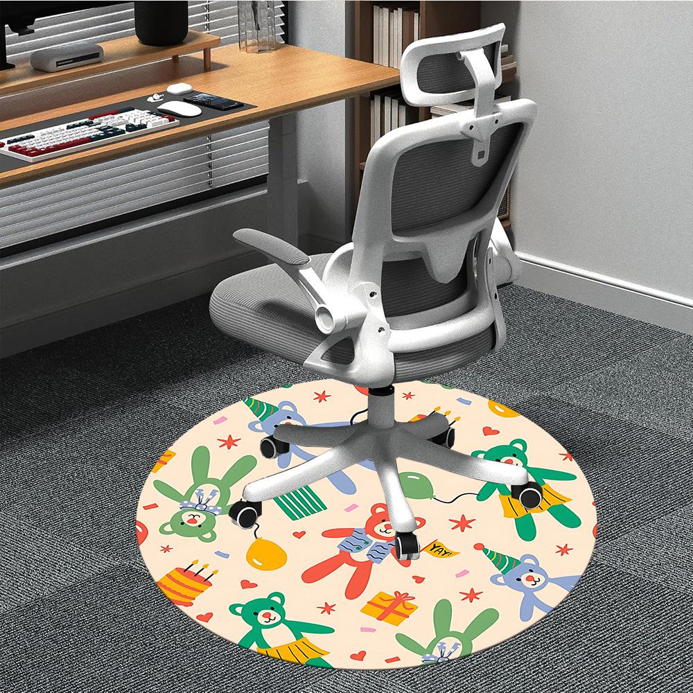 

1pc Party Bears Office Round Rug, Non-slip, Soft and Durable Office Rug for Interior Decoration, Perfect for Office,Decoration yy260204099 80cm by 80cm