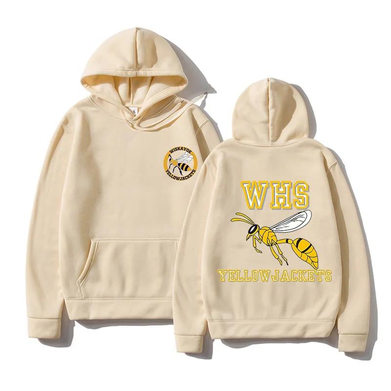 Zimní žlutá cestovní mikina s kapucí Módní potisk Sportovní oblečení Ležérní streetové oblečení Vzor Hip Hop Teplá mikina