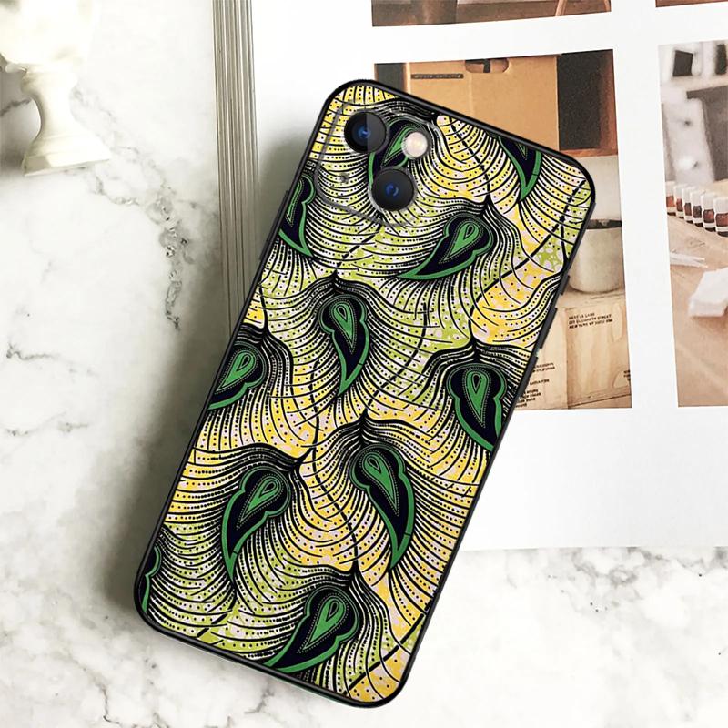 African Wax Print Design Phone Case For iPhone 17 16 15 14 12 11 13 Pro Max Plus 12 13 Mini 16e 17 Air Cover Coque