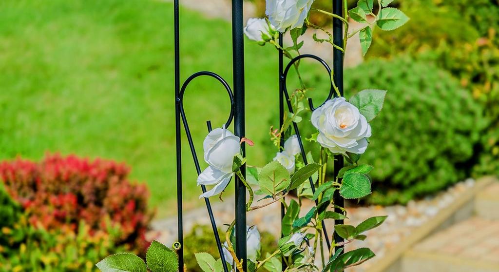 KADAX Pergola Ogrodowa metalowa Łuk Na Kwiaty Róże Do Róż Pnącz 281 cm Podpora