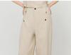 [Same As In the Mall] Fashionable Workwear Style High Waist Hanging Wide Leg Pants Spring and Autumn Style Simple Basic Linen Casual Pants