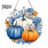 Harvest Festival Party Supplies Welcome Sign for Front Door, Rustic Wooden Hanging Pumpkin Art Entryway with Hemp Rope, Autumn Plaque Fall Porch