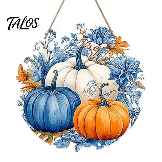 Harvest Festival Party Supplies Welcome Sign for Front Door, Rustic Wooden Hanging Pumpkin Art Entryway with Hemp Rope, Autumn Plaque Fall Porch
