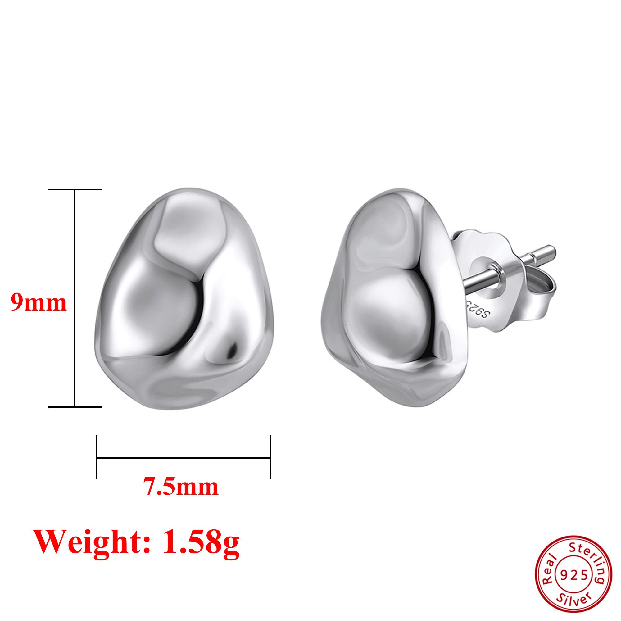 

Effie Queen Trendy Genuine 925 Sterling Silver Stud Earrings Piercing Ear Jewelry Elegant Minimalism Stud Earring Gift APE136