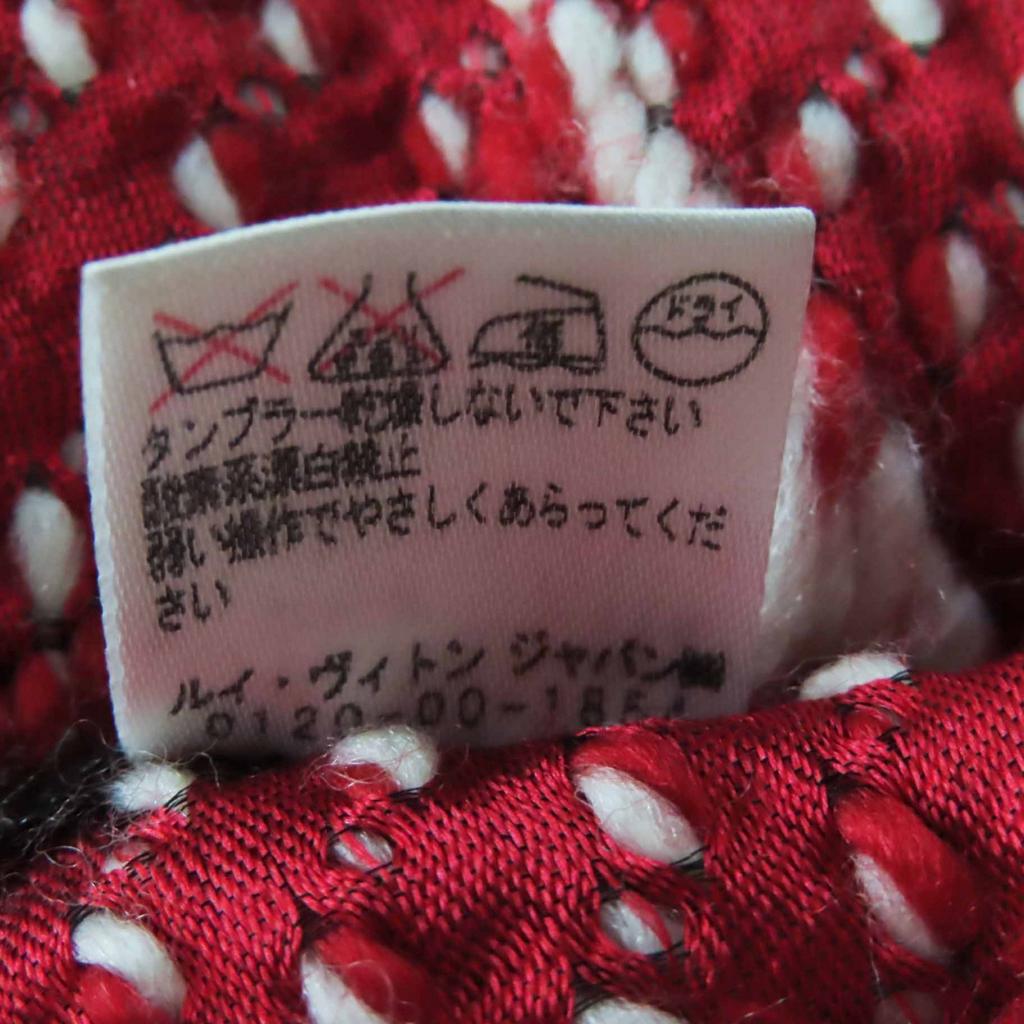 Very Good LOUIS VUITTON Scarf Echarpe Logomania Mix Red white wool Women M70424 Used