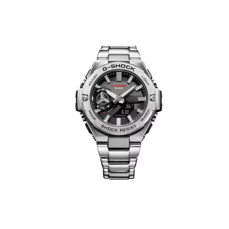 

Casio G-STEEL Series-Disc Dual Display, Waterproof to 20 Meters, Quartz Movement, Stainless Steel Strap, Japanese and Korean Watch, GST-B500D-1AJF серебряный