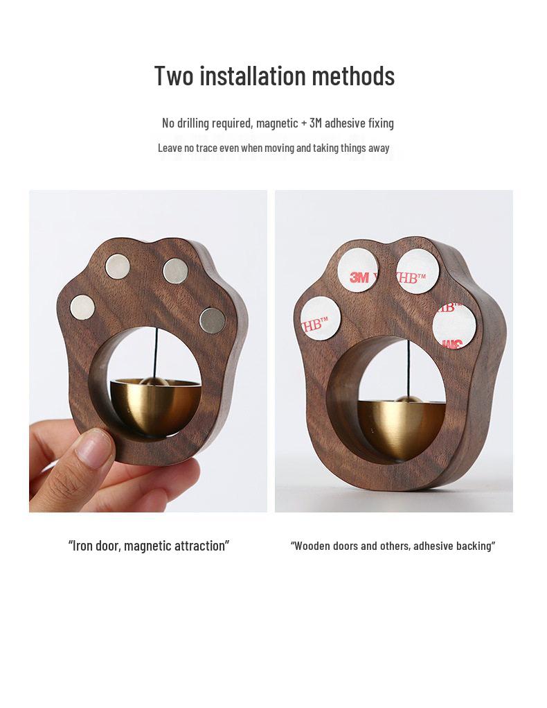 Cute Cat Paw Wind Chime: Entry Reminder Bell with Suction Mount