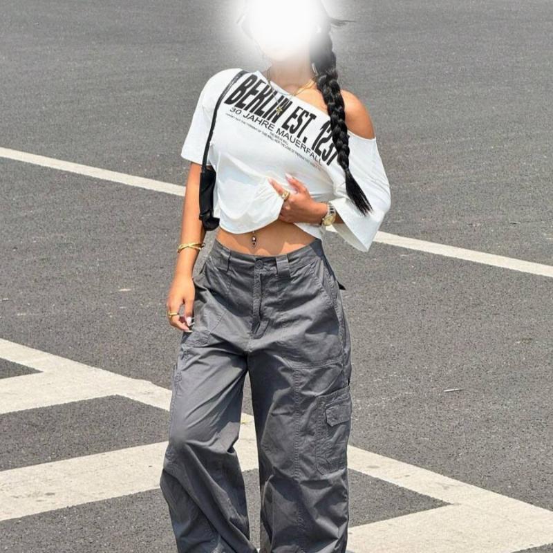 

European and American summer letter printed one collar slim fit short personalized T-shirt L білий