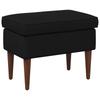Black Footstool 55 X 35 X 41 Cm Velvet