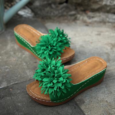 Dicke Sohle Keilabsatz Damen Hausschuhe Modisch Und Lässig Blumenförmige Papa Sandalen Für Frauen Damen Absatz Sandale Mit Absatz