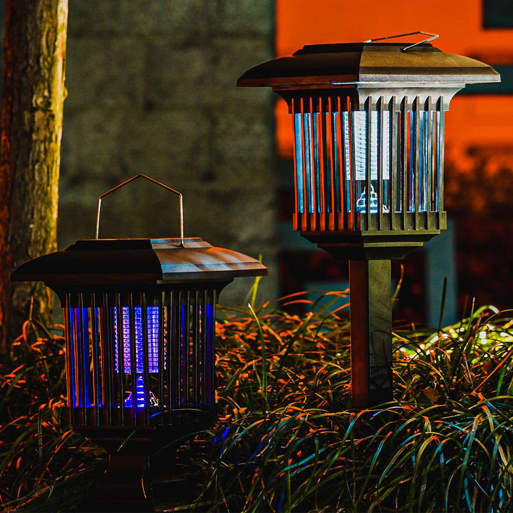 Solar Mosquito Killing Lamp Lawn Lamp Bug Zapper Utomhus insekt Fly Zapper Electric Shock Mosquito