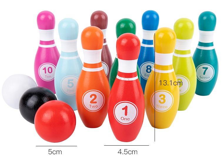 Children'S Solid Wood Bowling Kindergarten Indoor Ball Games Parent-Child Early Childhood Education Puzzle Toys
