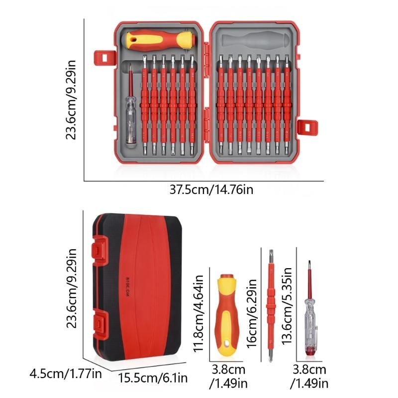 29Piece Screwdriver Set for Electricians, Magnetic Tips, Insulated, Essential Household Repair Tool