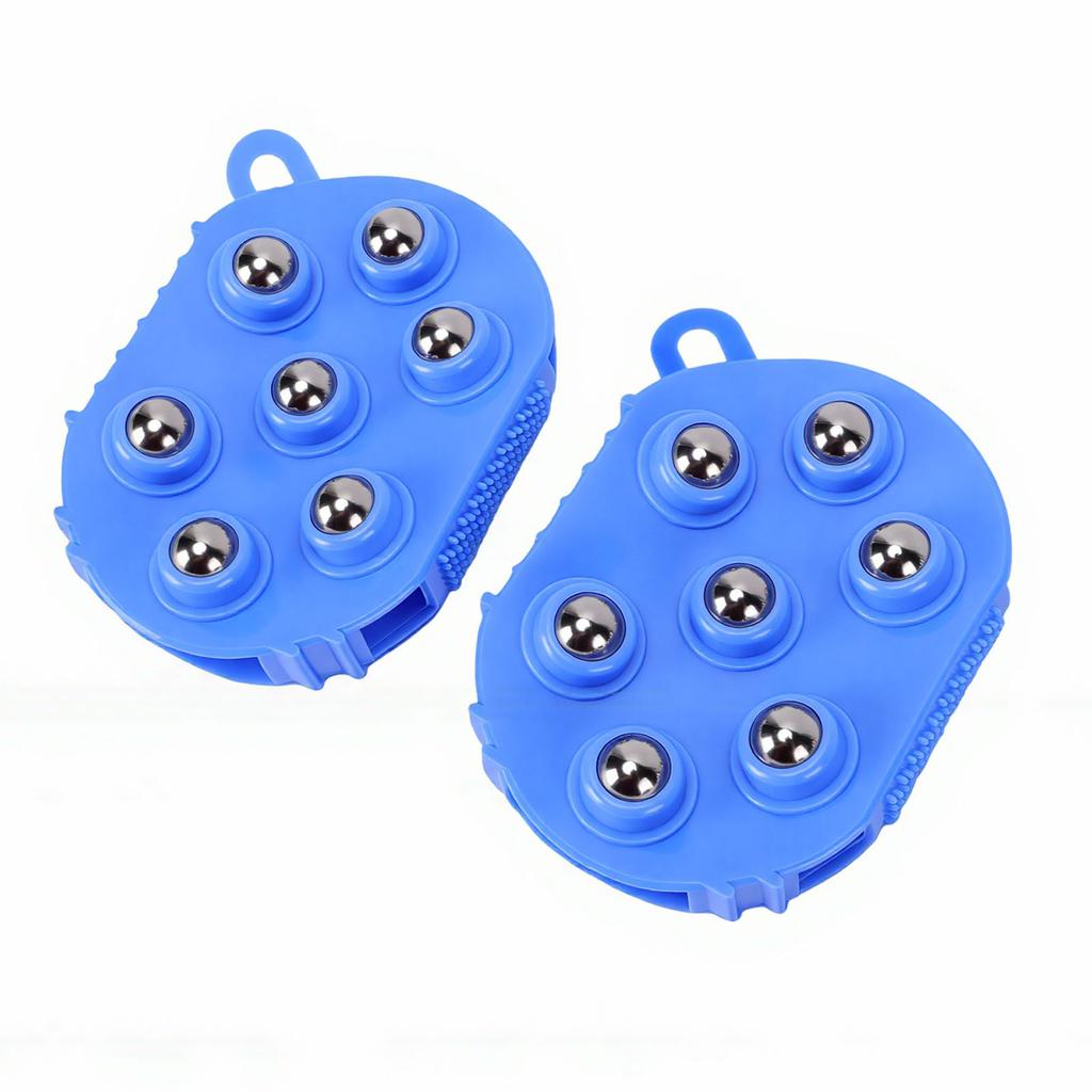 Body Massage Roller Ball Glove Ergonomic Handheld Water Proof Portable Muscle Relaxation Lymphatic Gloves Blue