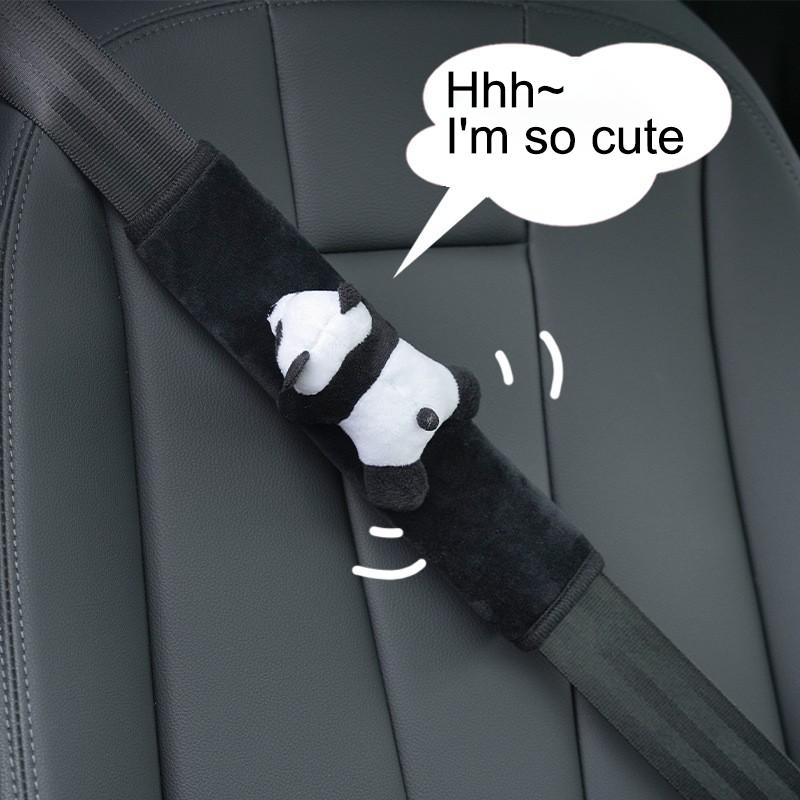 Car Seat Belt Shoulder Protector Cute Lying Bear Panda Shoulder Protector Soft, Comfortable and Wear-Resistant