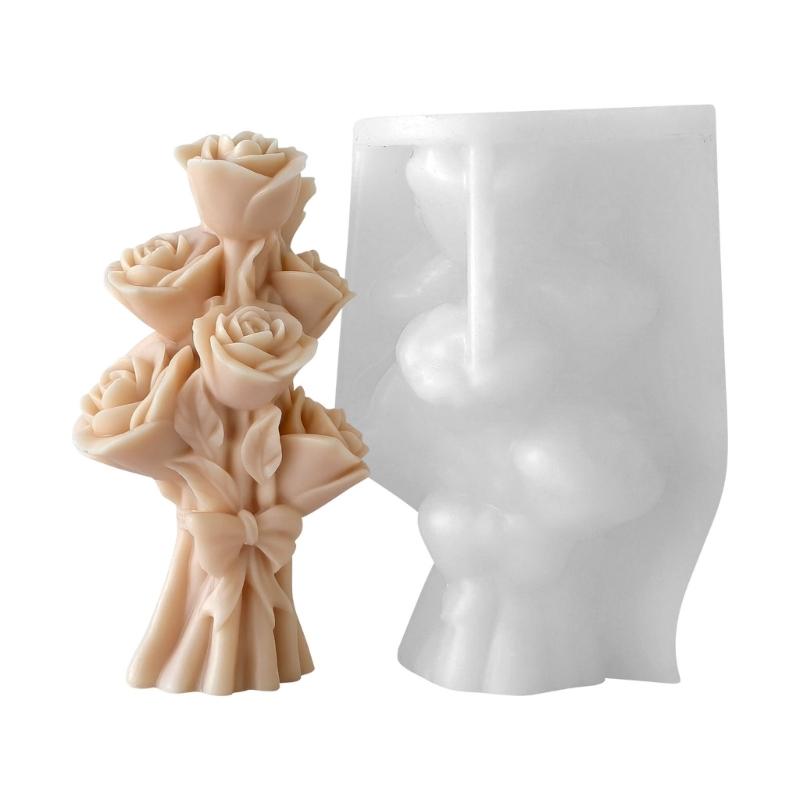 Creative Rose Flower Silicone Baking Mold For Handmade Soap Gypsum Candle Gypsum Home Decoration DIY Projects 1