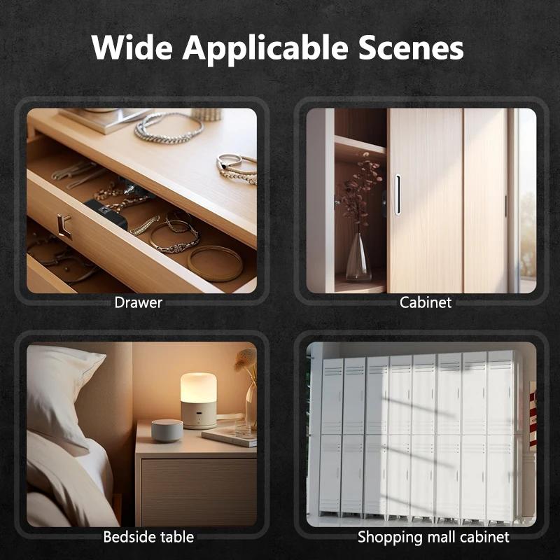 Smart Lock Bluetooth Tuya-Compatible Keyless IC Card Unlock App Remote Control for Wood Cabinet Door Drawer Furniture Lock