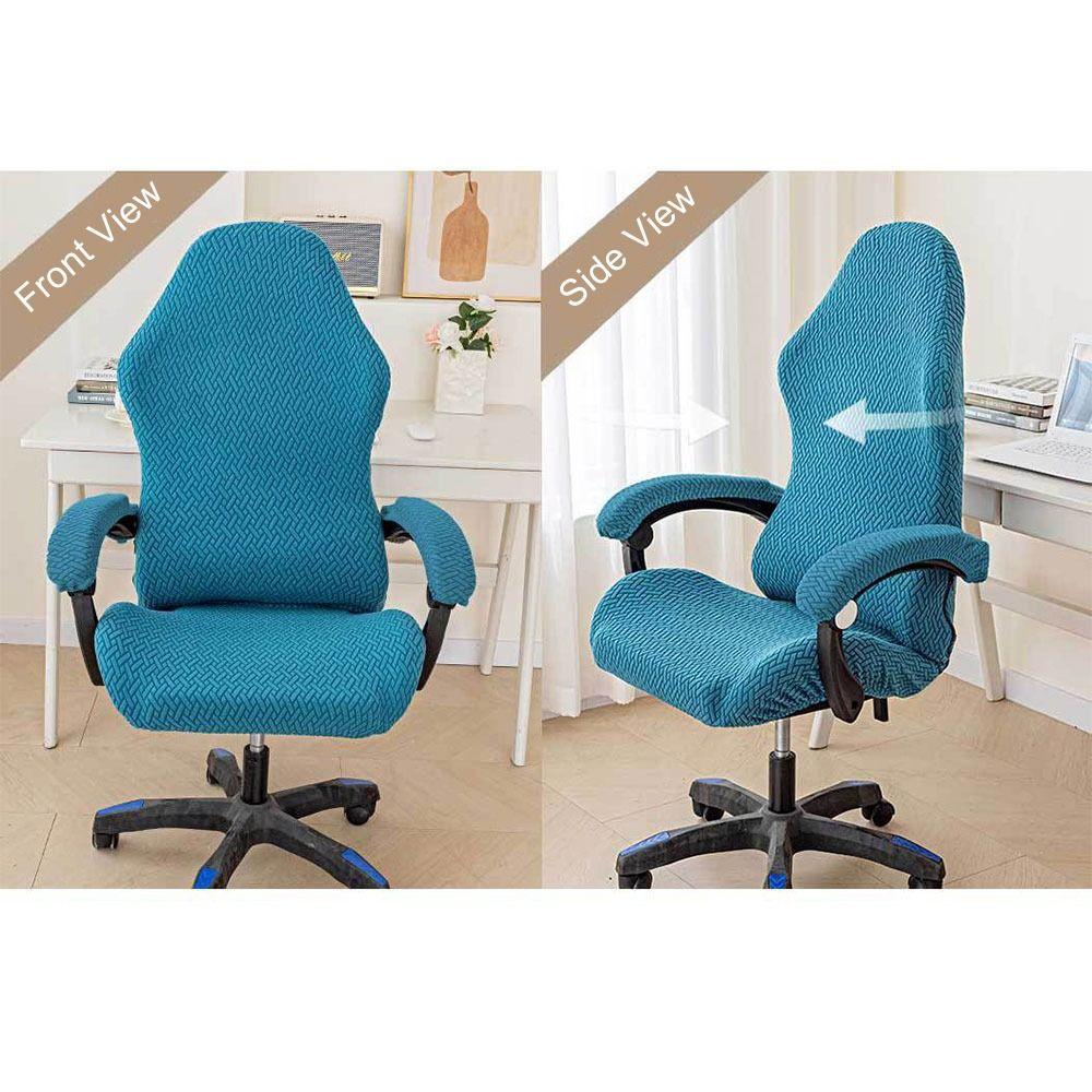 1Set Dustproof Gaming Chair Covers Fleece Jacquard Seat Protect Cover for Office Computer Chair