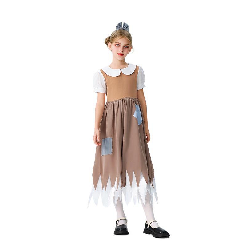 Halloween Children's Costume Snow White Pastoral Manor Farm Maid Dress Civilian Dress