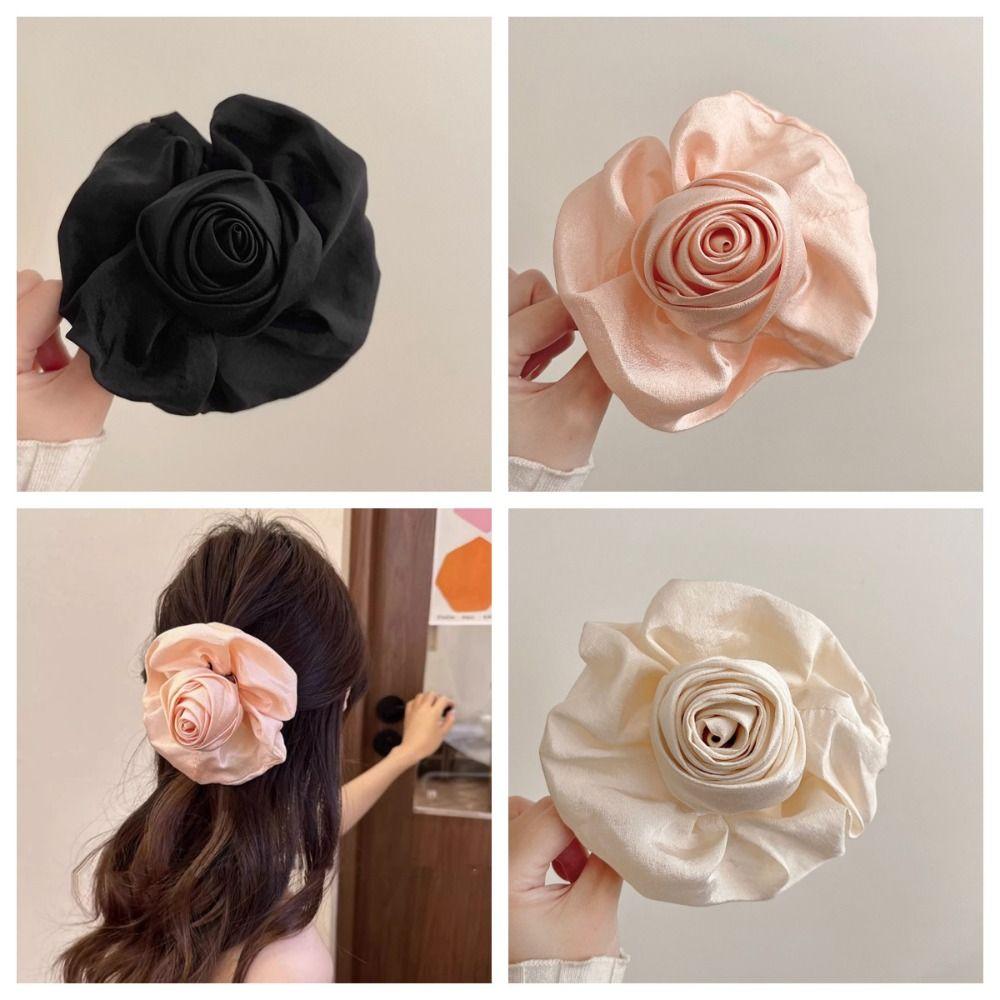 

Flower Rose Hair Catches Cloth Rose Crab Hair Clip Handmade Girl