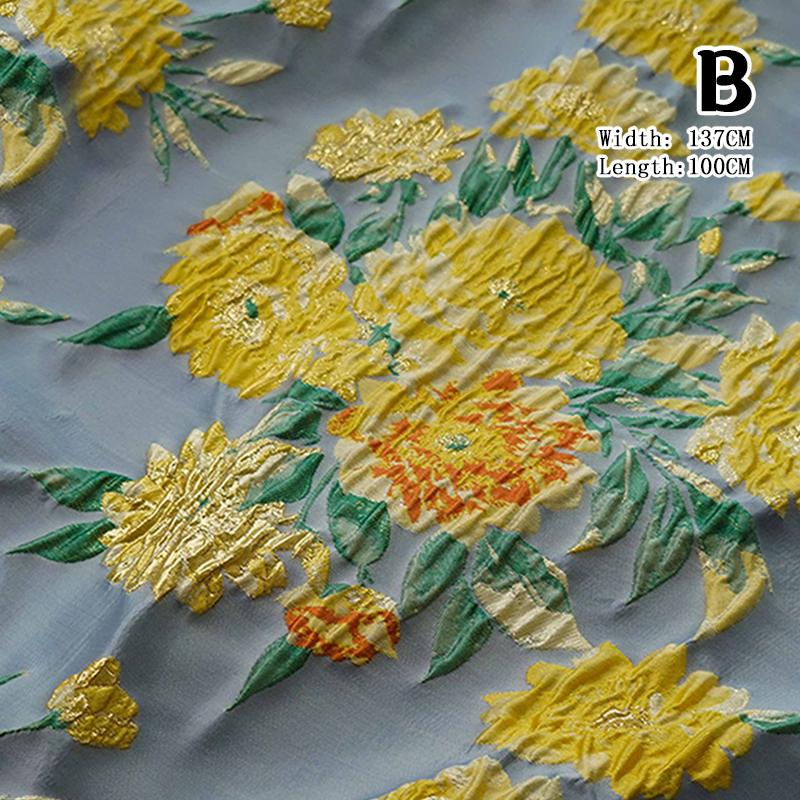 Floral Embossed Jacquard Fabric Palace Style High-quality Stunning Floral Design Yarn-dyed Fabric For Sewing Garments Dress