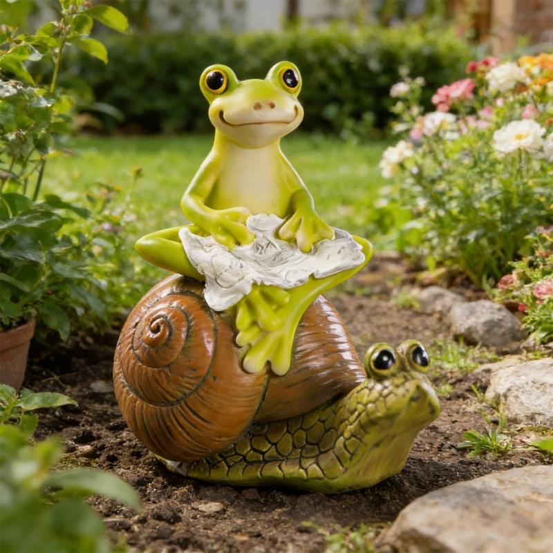 Practical Frogs Sculpture Functioning As Ornament and Garden Decoration for Stylish Home and Garden Enhancement