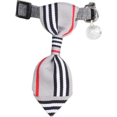 Decorative Collar with Tie and Safety Bell In Gray for a Pet