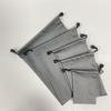 Grey Dustproof & Waterproof Drawstring Storage Bag for Mobile Power Bank & Phone