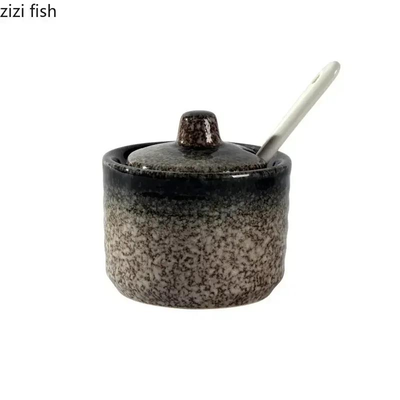 Retro Ceramic Seasoning Jars Salt and Pepper Shakers Kitchen Spice Tools Spice Organizer Jars Seasoning Box Kitchen Accessories