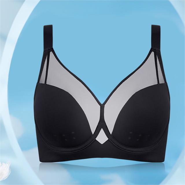 Summer Seamless Underwear Women's Big Breasts Show Small Breasts, Gather and Close the Secondary Breasts, Anti-sagging Adjustment Type, Thin Full