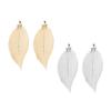 2x colgantes de hojas naturales chapados, abalorios para hacer joyas, adornos de regalo, oro