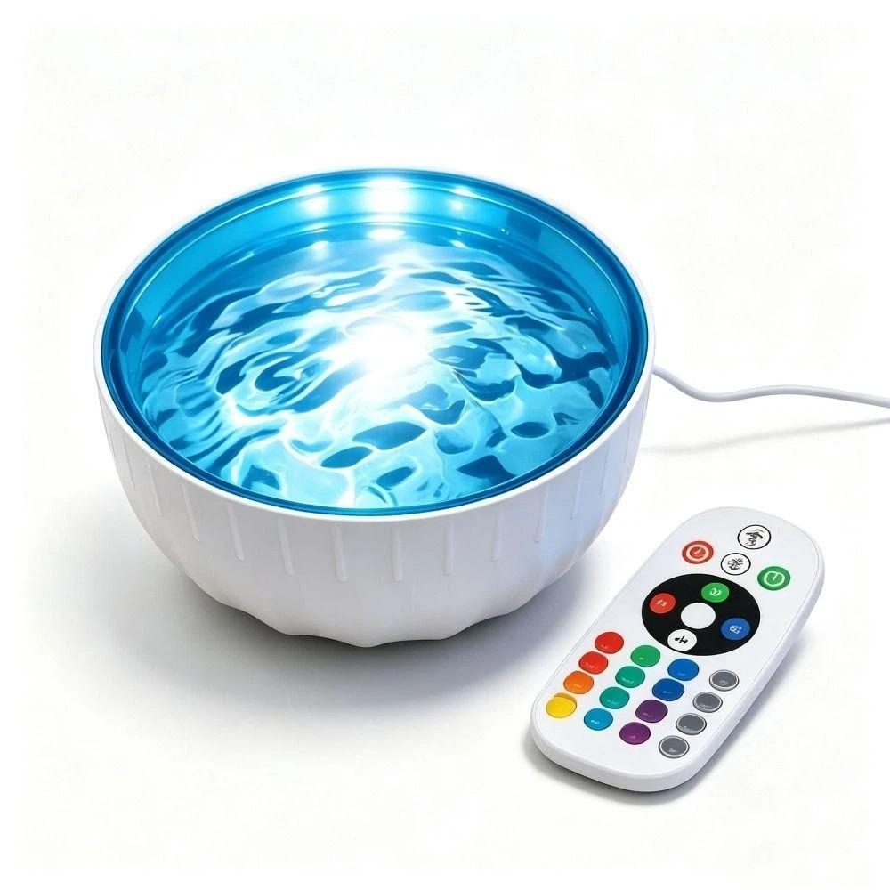16‑Color RGB Water Wave Projector Night Light USB Powered Projection Lamp Decorative Light Holiday