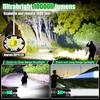 2Pack Rechargeable Flashlights, 100000 High Lumens Super Bright Led Tactical Flashlight with 5 Modes, High Power Waterproof Dual Button/Dual