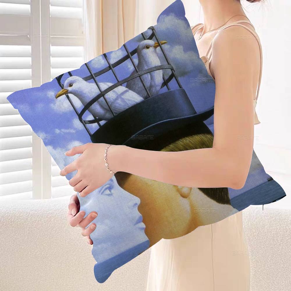 

Art Rene Magritte Painter Pillow Cushion Cover Pillowcase Living Room Sofa Home Decor Customized 30x30 cm