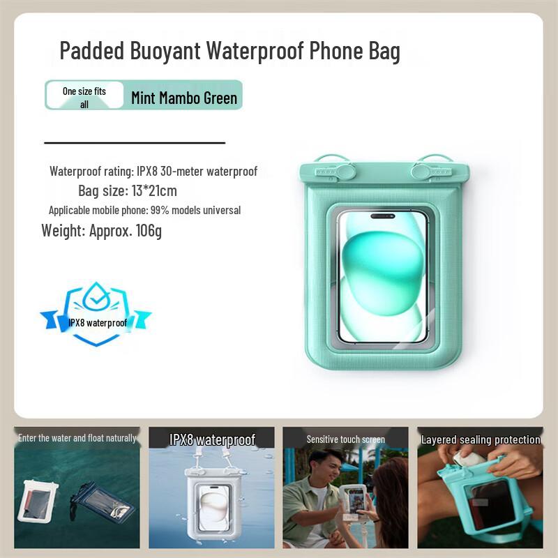 Floating Anti-Collision Phone Waterproof Pouch with Double Hook