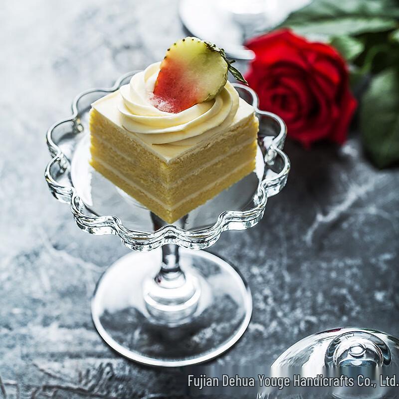 Abay Pasabahce High-Foot Glass Cake Stand with Dome