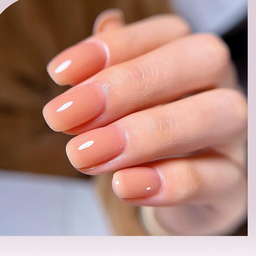 2-in-1 Nude Transparent Gel Nail Polish: Base & Top Coat