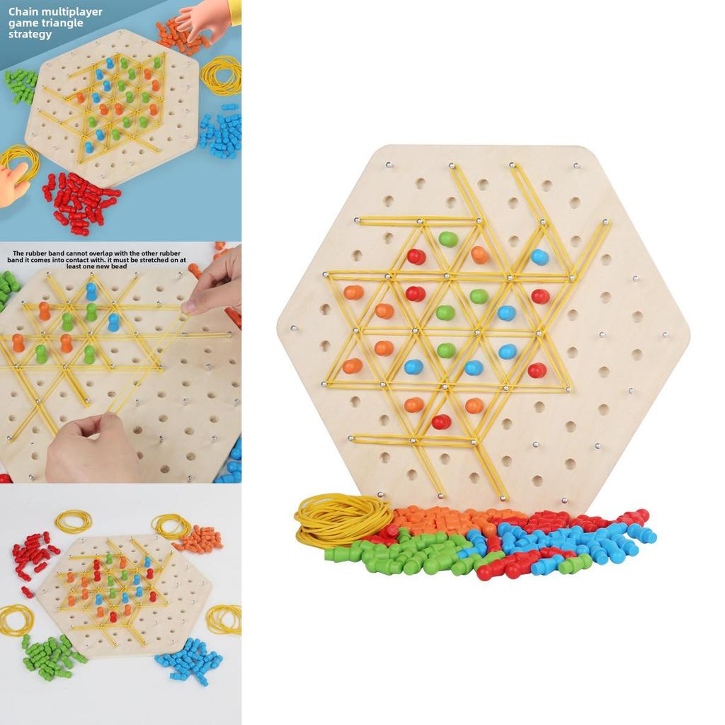 Wooden Geometric Chain Puzzle Game For Family Brain Teasers And Skills Development