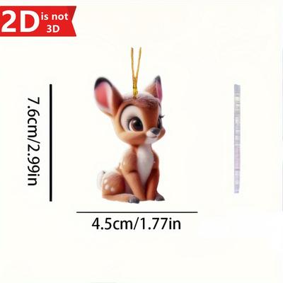 2D Spotted Deer Pendant for Car Mirrors and Backpacks. A Creative Accessory.