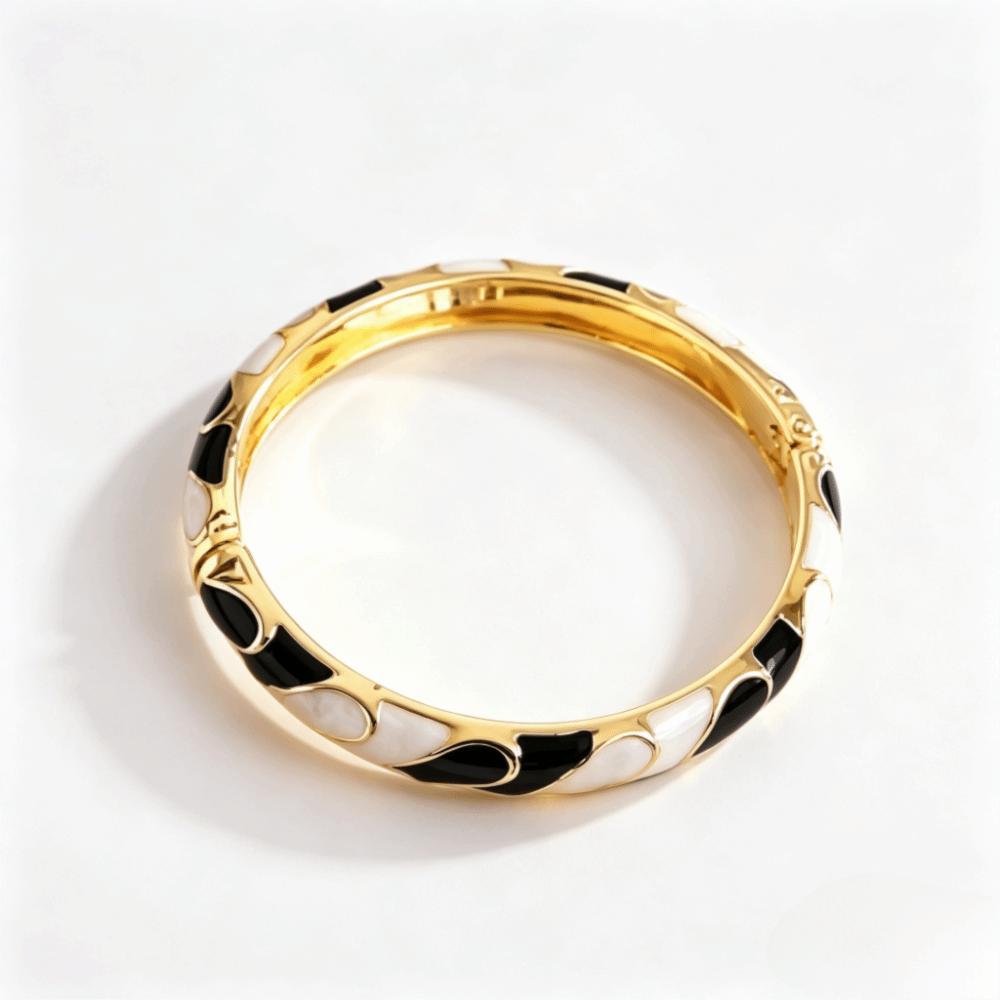 Bracciale Bangle Smalto Gocciolato Fiore Colorato Smalto Bangle Smalto Cloisonné Donna