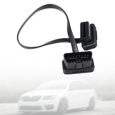 כבל מאריך OBDII בפרופיל נמוך 16 פינים זכר לנקבה מתאם כבל מאריך דיאגנוסטי גמיש
