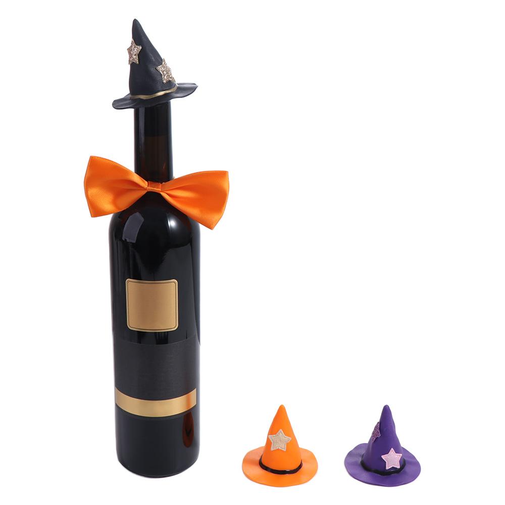 6pcs Cloth Halloween Wine Bottle Topper Mini Wine Bottle Covers Crafts Wine Cap  Table Centerpiece